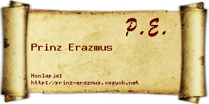 Prinz Erazmus névjegykártya